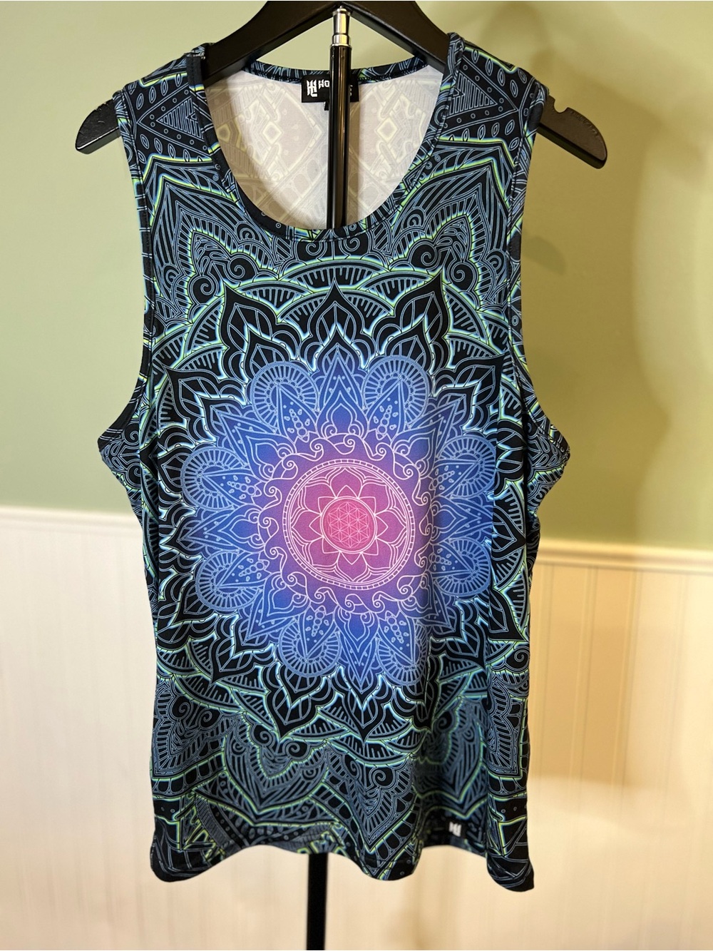 Like New- Mens Hoodie Lab Blue & Purple Mandala Love Muscle Tank- Size S